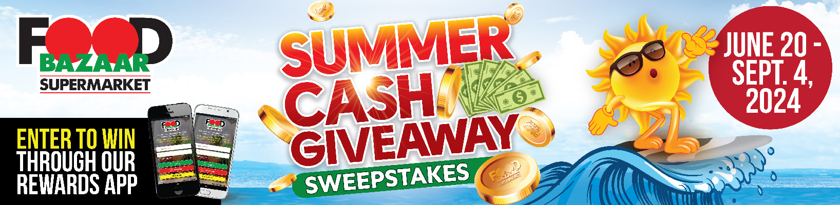 Summer Cash Giveaway Sweepstakes - Enter to Win Through our Rewards App
