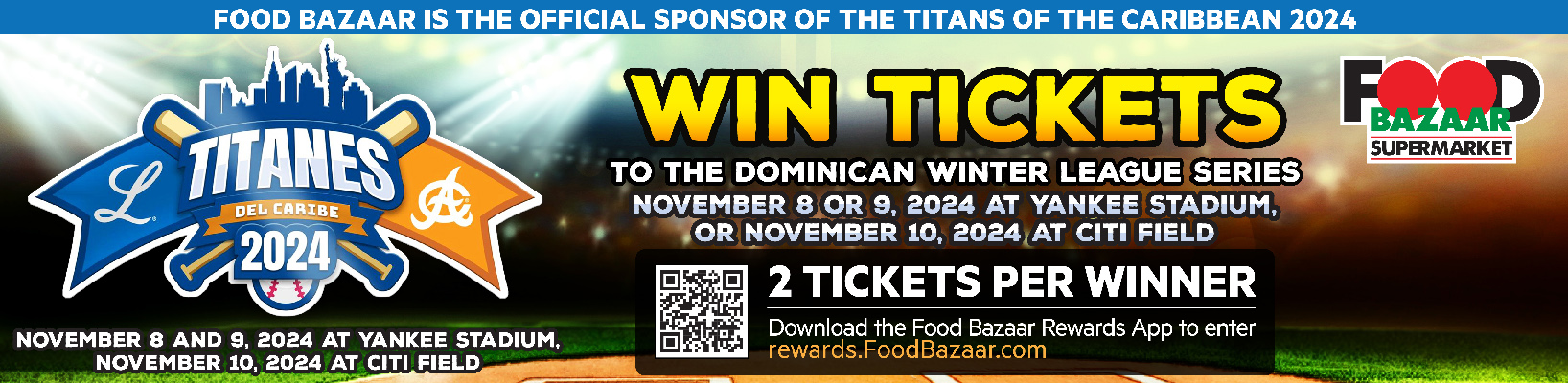 Win Titanes Tickets - November 8 and 9, 2024 at Yankee Stadium November 10, 2024 at Citifield